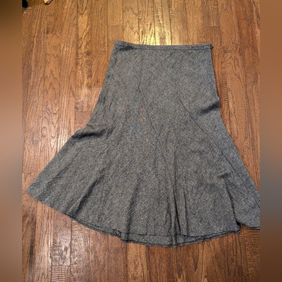 Vintage Dalia 90s Linen Rayon Maxi mermaid hem Skirt Charcoal Size 14 - Picture 3 of 15